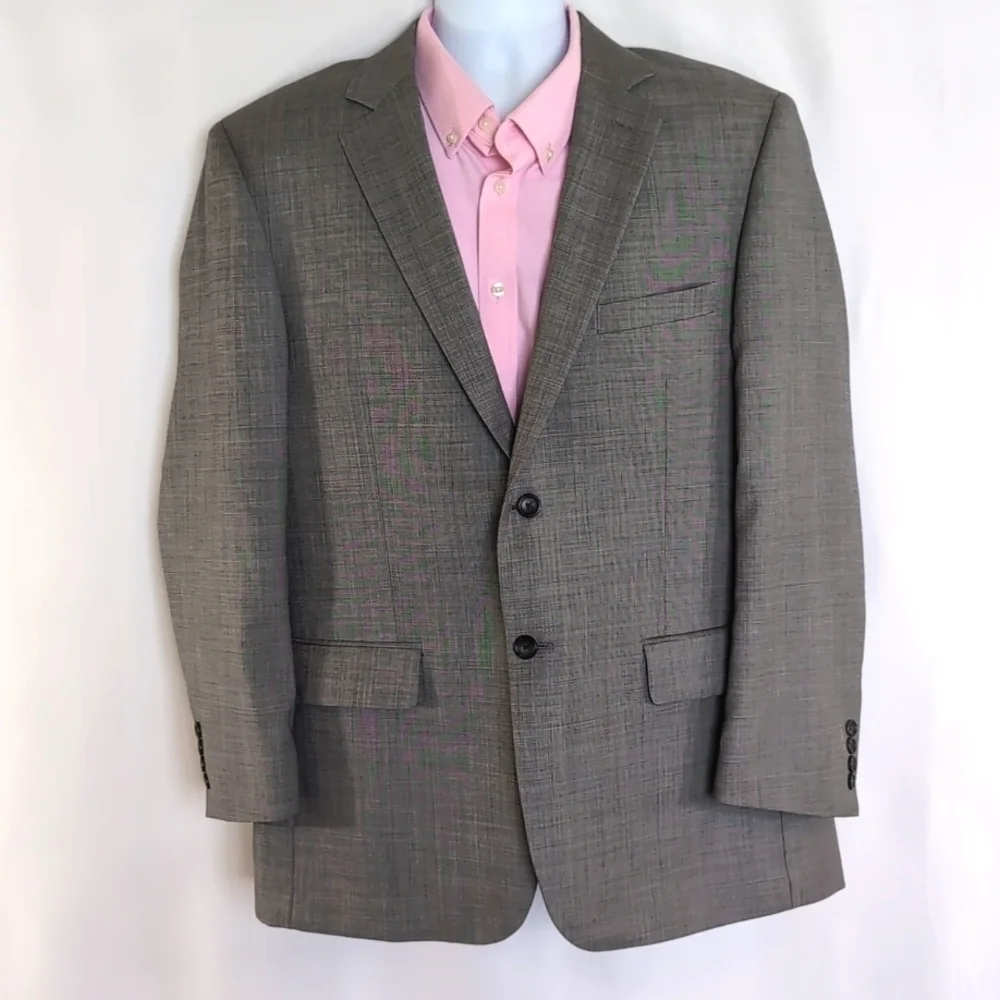 Pronto Uomo Men's Light Gray 100% Wool Sport Coat Blazer Suit Jacket Size 44R